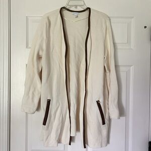 Charter Club, XL, open front cream cardigan
